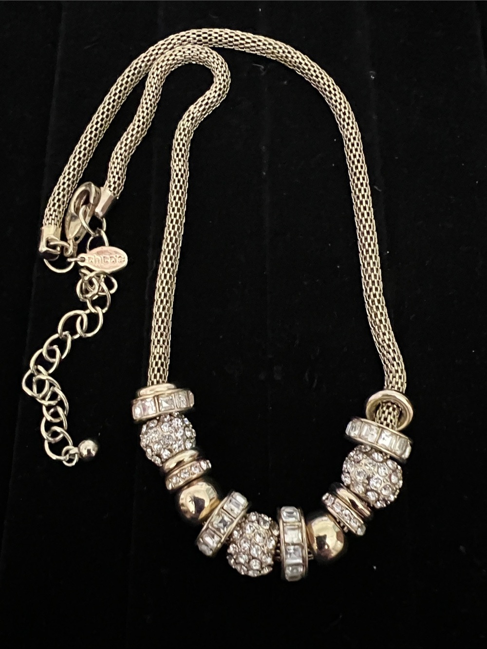 Chico's Gold-Tone Crystal Station Necklace
